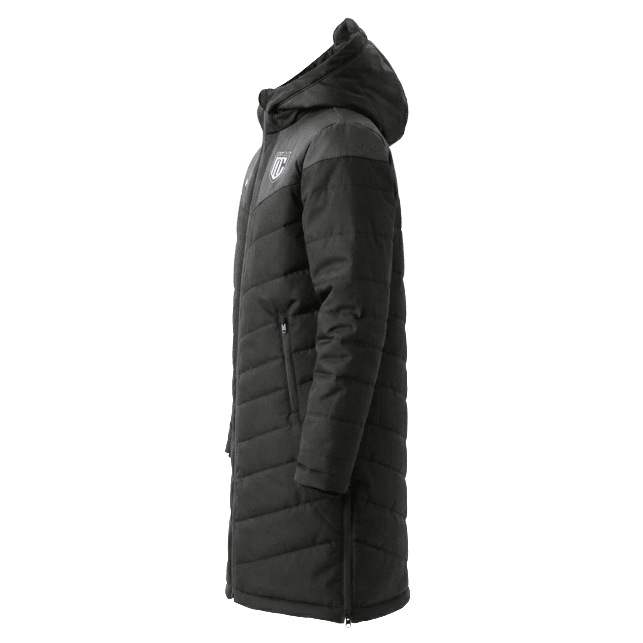 2: adult_football_long_jacket - Black