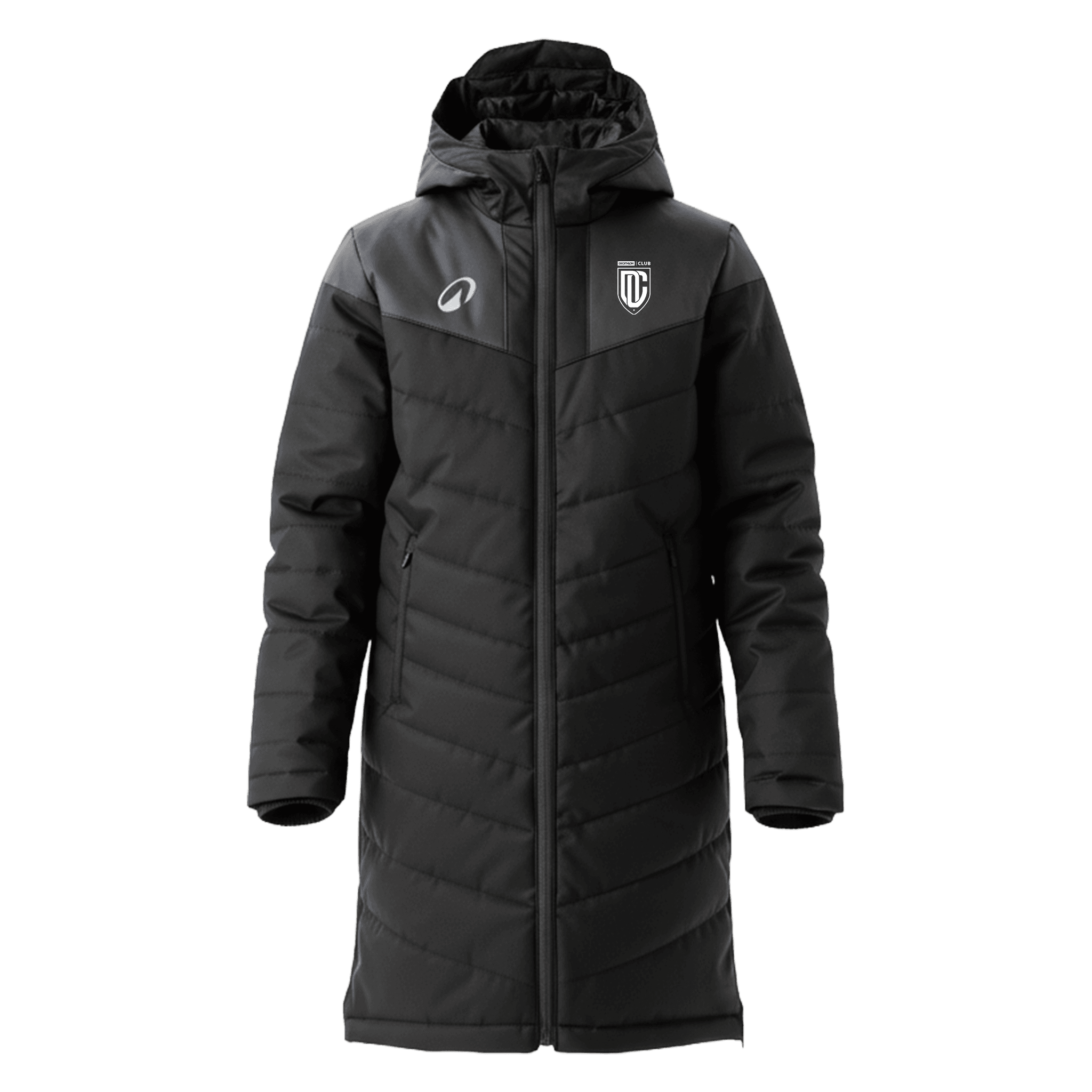 1: adult_football_long_jacket - Black