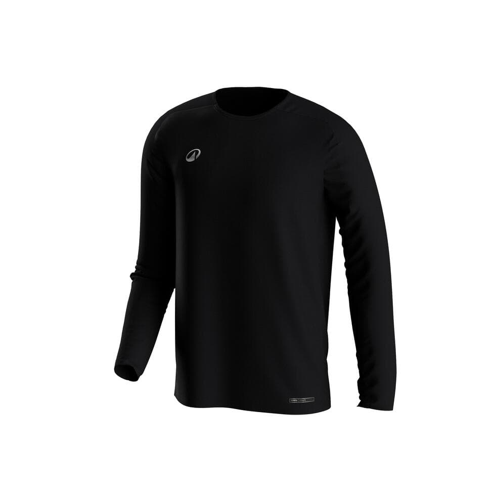 1: men_long_sleeves_football_shirt_viralto - Black